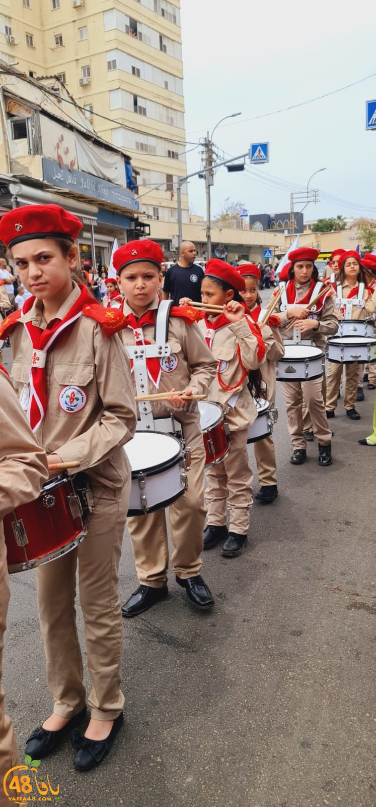 استعراض كشفي ضخم لسرية كشاف النادي الإسلامي بيافا بمناسبة العيد 